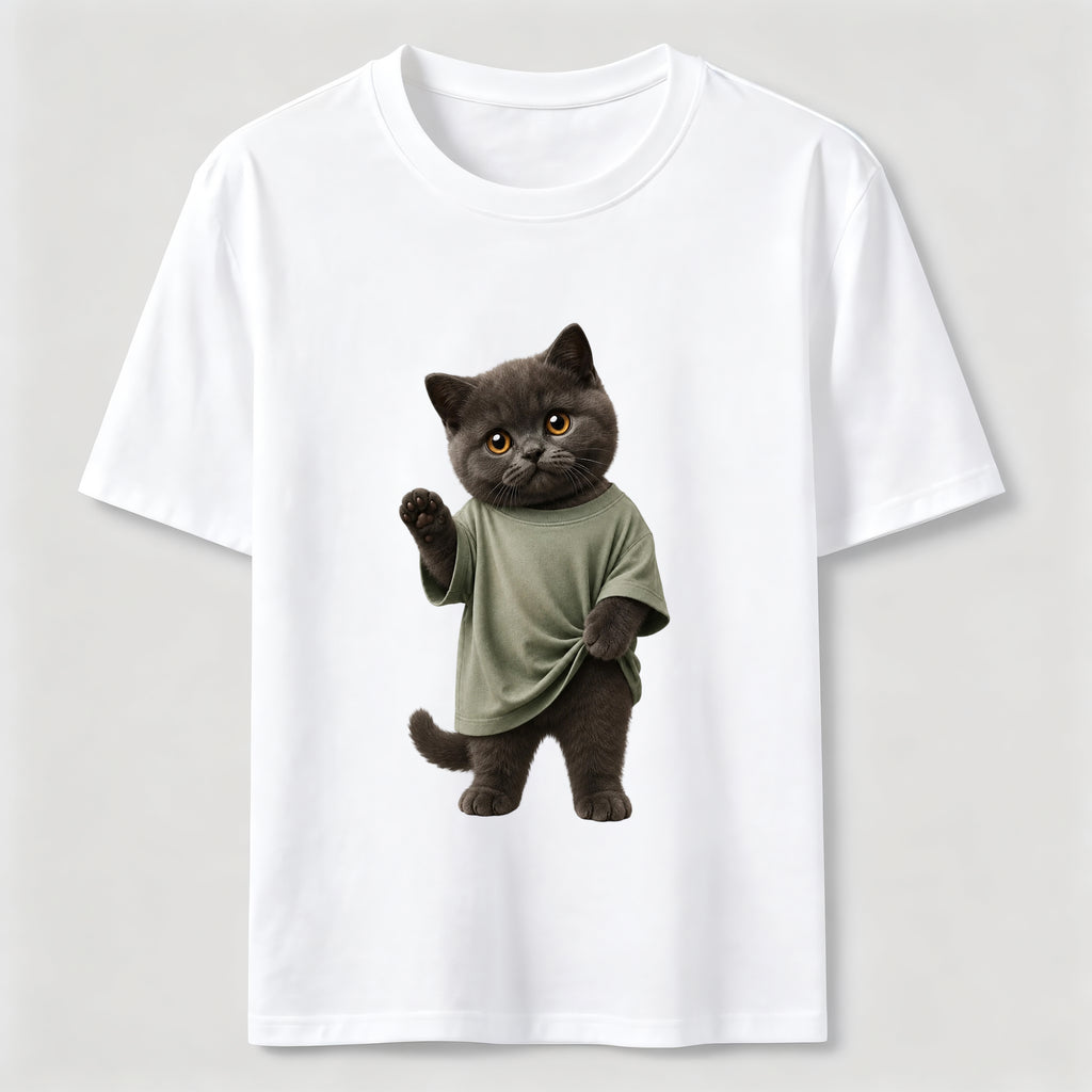 Dressed-Up Blue Cat Classic T-Shirt