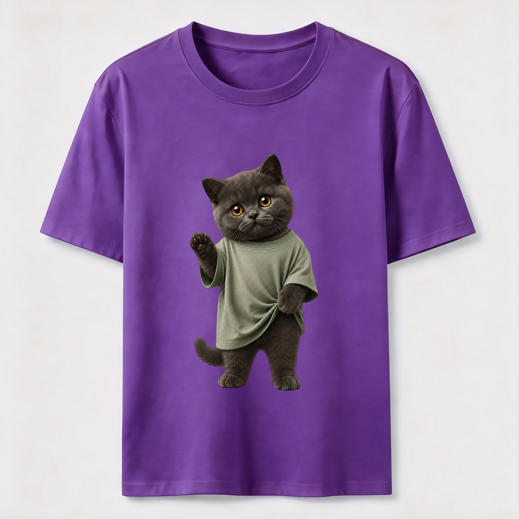 Dressed-Up Blue Cat Classic T-Shirt