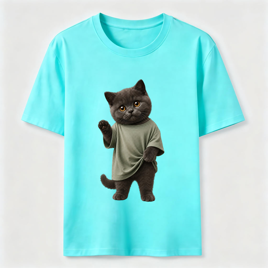 Dressed-Up Blue Cat Classic T-Shirt