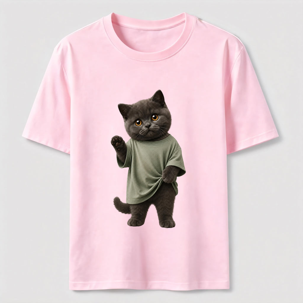 Dressed-Up Blue Cat Classic T-Shirt