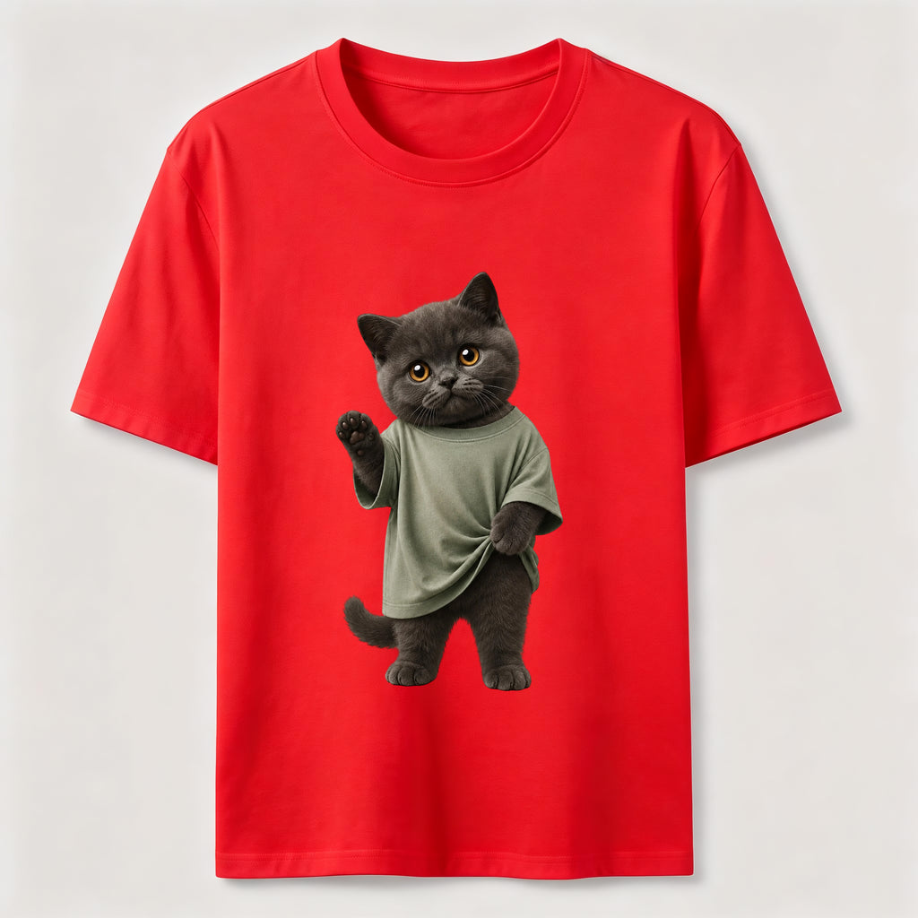 Dressed-Up Blue Cat Classic T-Shirt