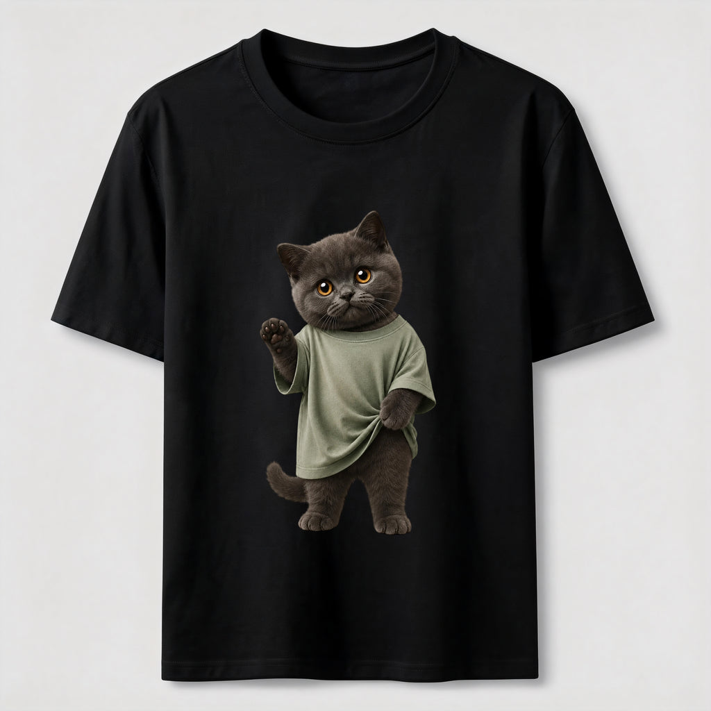 Dressed-Up Blue Cat Classic T-Shirt