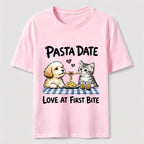 Pasta Date Love at First Bite Cat and Dog Classic T-Shirt
