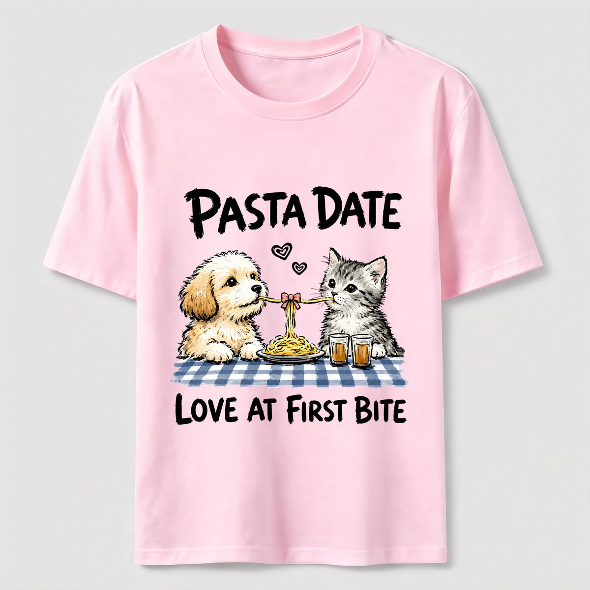 Pasta Date Love at First Bite Cat and Dog Classic T-Shirt