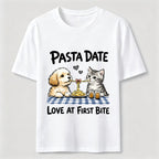 Pasta Date Love at First Bite Cat and Dog Classic T-Shirt