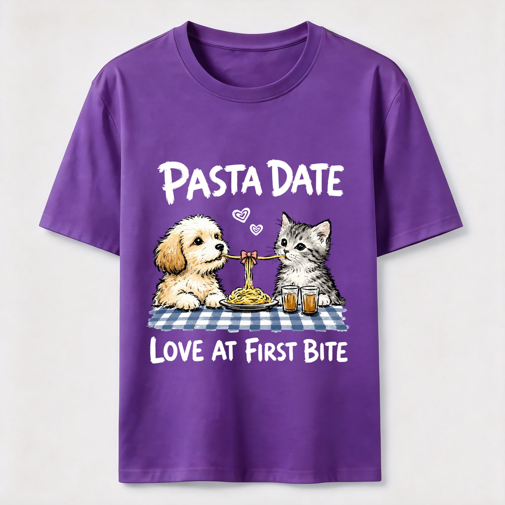 Pasta Date Love at First Bite Cat and Dog Classic T-Shirt