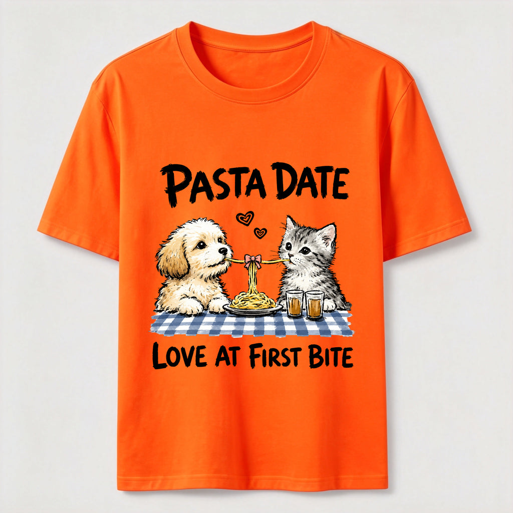 Pasta Date Love at First Bite Cat and Dog Classic T-Shirt