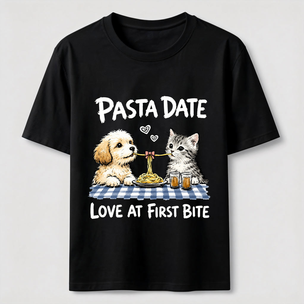 Pasta Date Love at First Bite Cat and Dog Classic T-Shirt