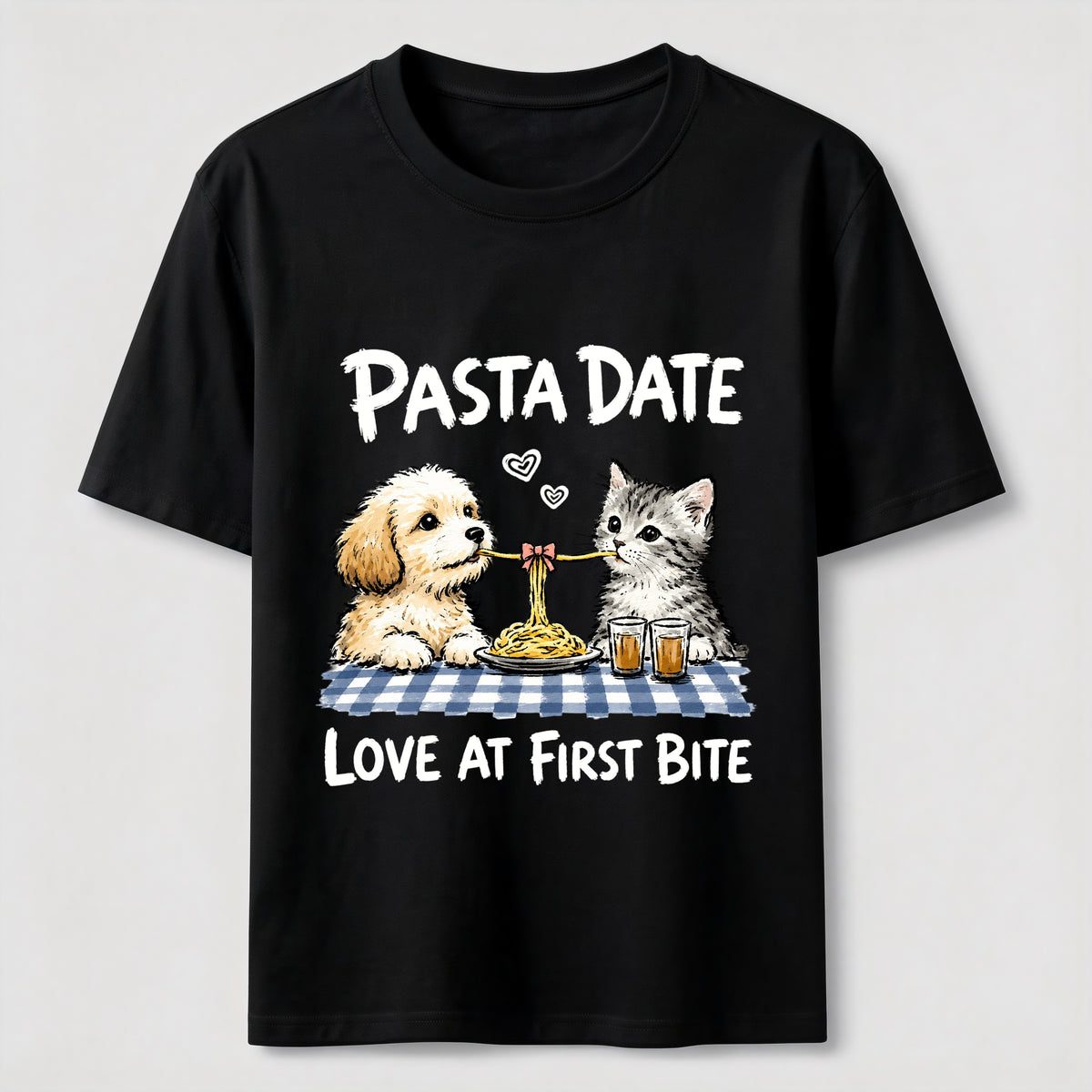 Pasta Date Love at First Bite Cat and Dog Classic T-Shirt