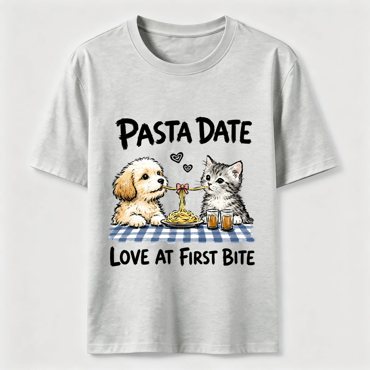 Pasta Date Love at First Bite Cat and Dog Classic T-Shirt