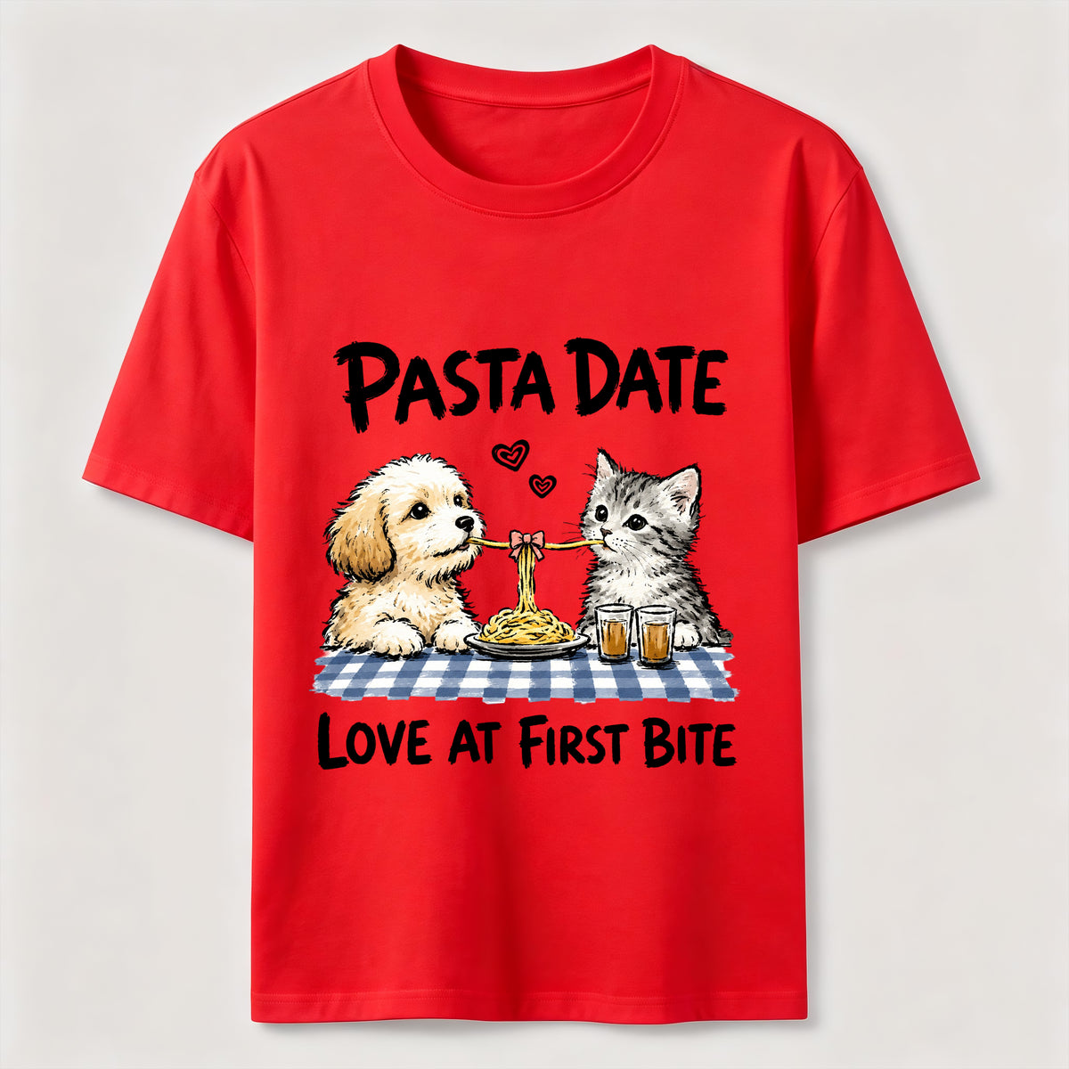 Pasta Date Love at First Bite Cat and Dog Classic T-Shirt