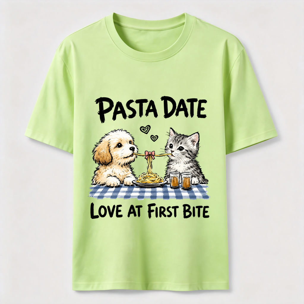 Pasta Date Love at First Bite Cat and Dog Classic T-Shirt
