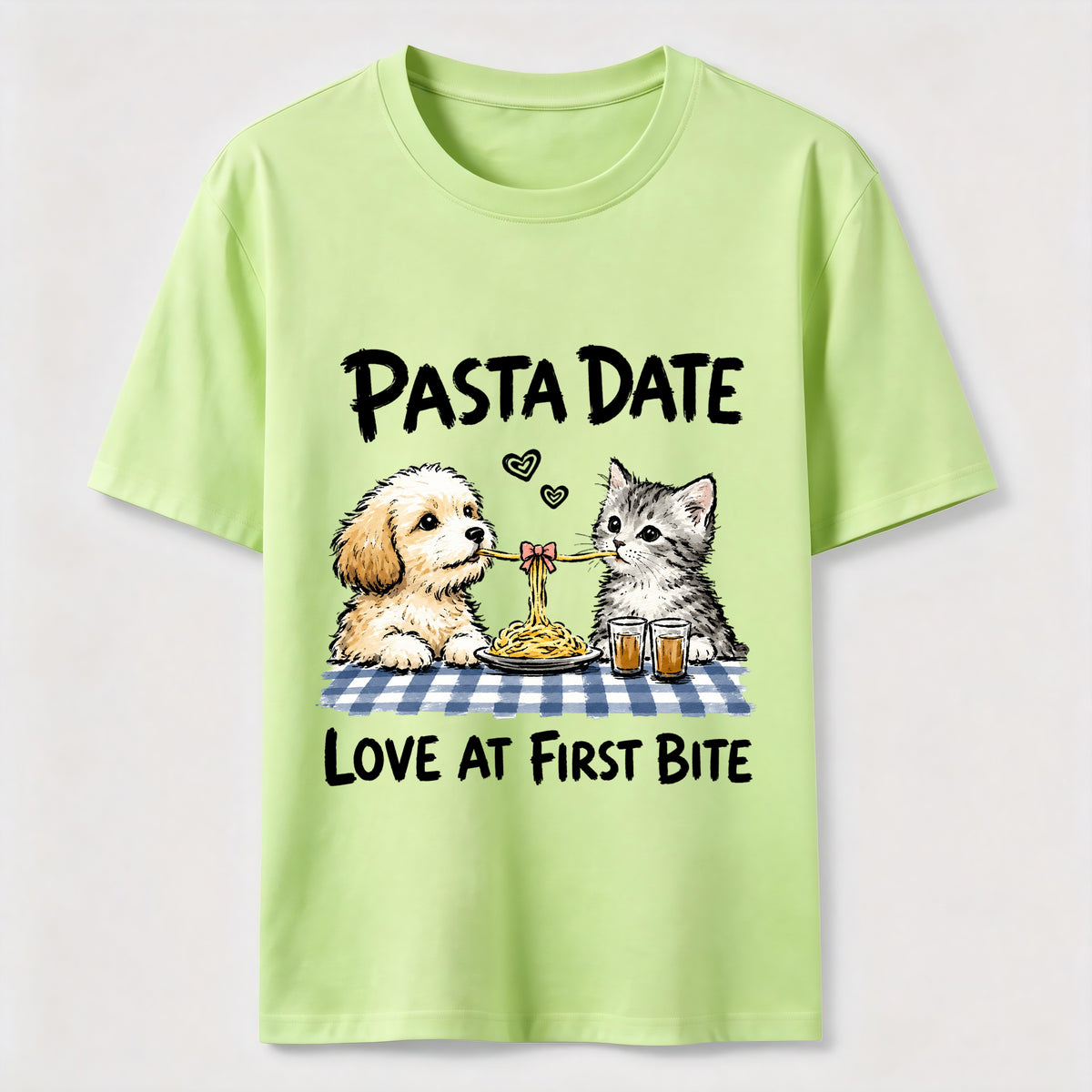 Pasta Date Love at First Bite Cat and Dog Classic T-Shirt