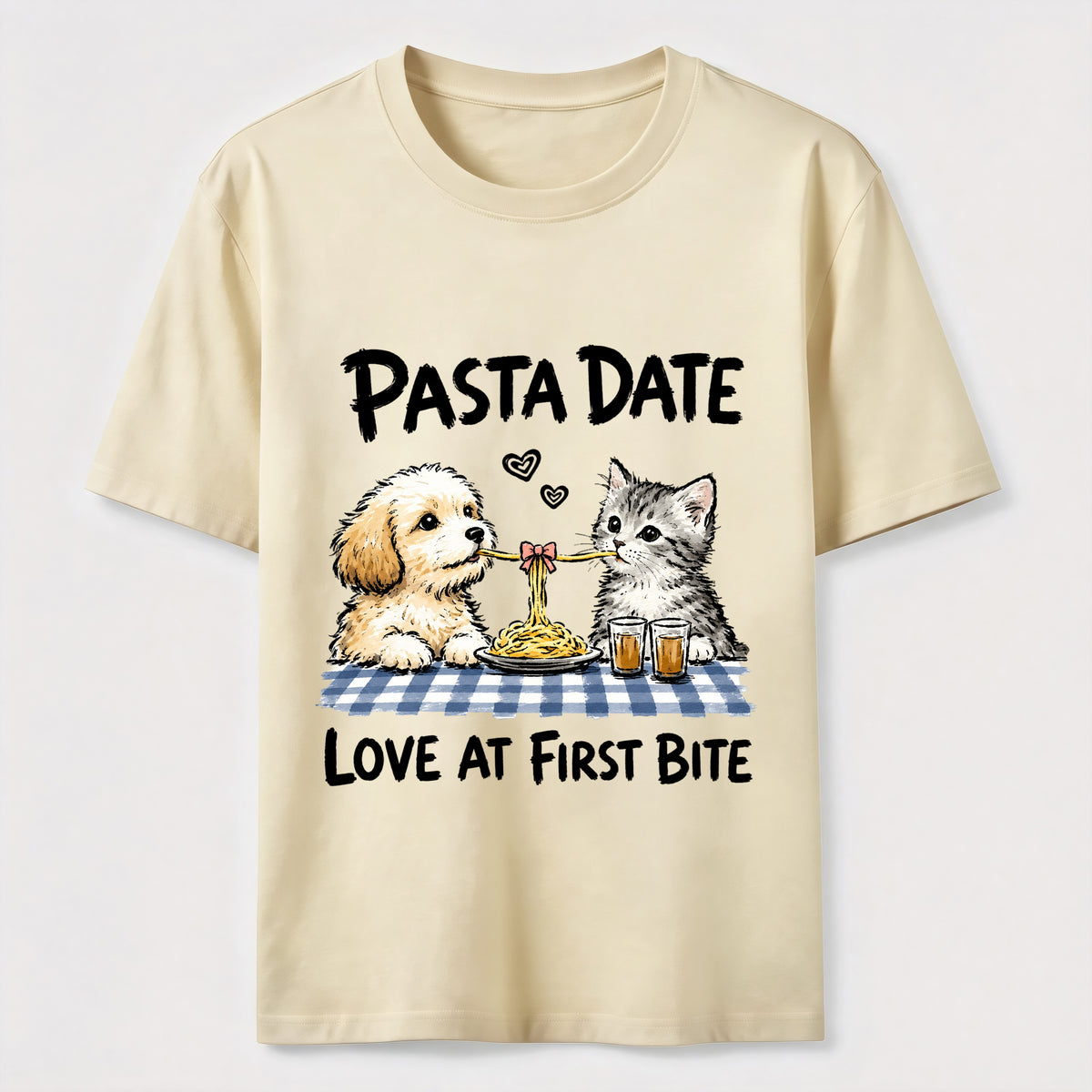 Pasta Date Love at First Bite Cat and Dog Classic T-Shirt