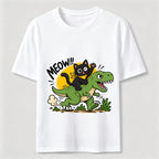 Meow Dinosaur Rider Cat Classic T-Shirt
