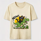 Meow Dinosaur Rider Cat Classic T-Shirt