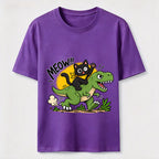 Meow Dinosaur Rider Cat Classic T-Shirt