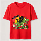Meow Dinosaur Rider Cat Classic T-Shirt