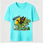 Meow Dinosaur Rider Cat Classic T-Shirt