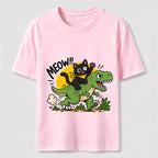 Meow Dinosaur Rider Cat Classic T-Shirt