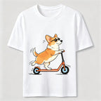A Corgi Riding A Scooter Classic T-Shirt