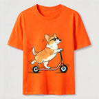 A Corgi Riding A Scooter Classic T-Shirt