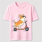 A Corgi Riding A Scooter Classic T-Shirt