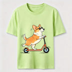 A Corgi Riding A Scooter Classic T-Shirt