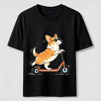 A Corgi Riding A Scooter Classic T-Shirt