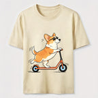 A Corgi Riding A Scooter Classic T-Shirt