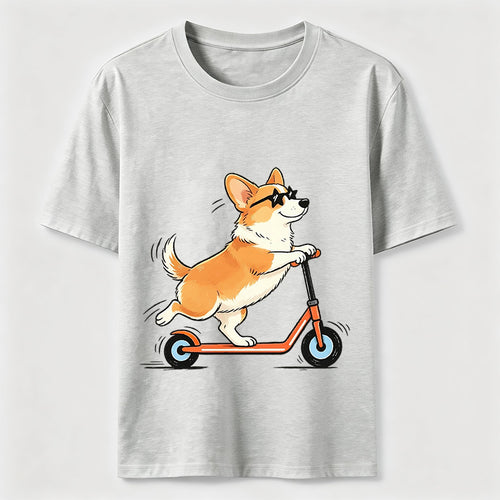 A Corgi Riding A Scooter Classic T-Shirt