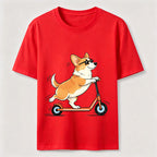 A Corgi Riding A Scooter Classic T-Shirt