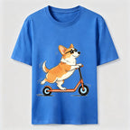 A Corgi Riding A Scooter Classic T-Shirt