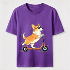 A Corgi Riding A Scooter Classic T-Shirt