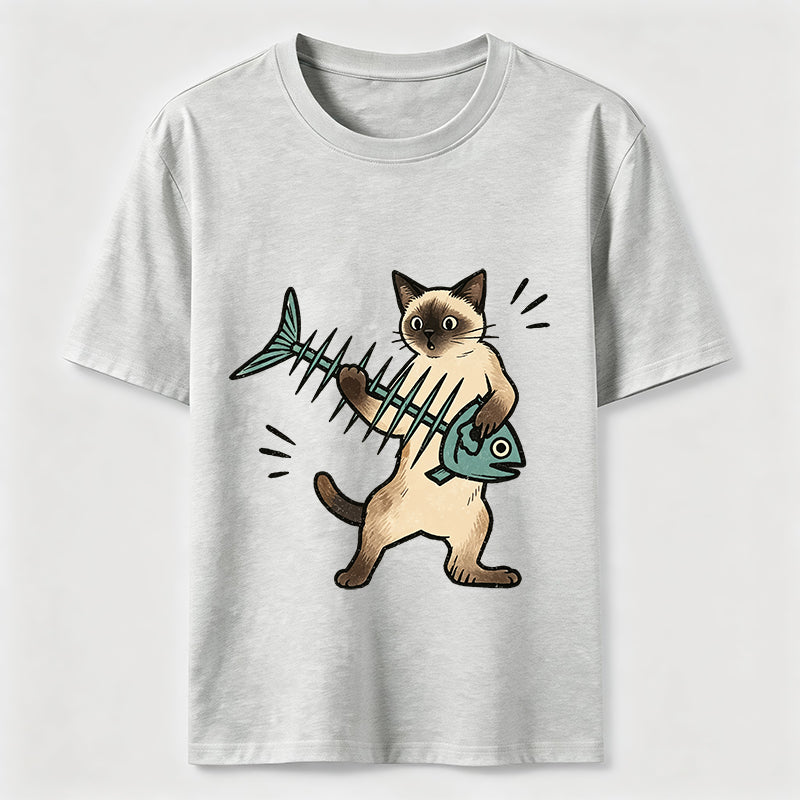 A Siamese Cat Playing The Guitar Classic T-Shirt