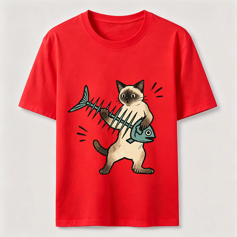 A Siamese Cat Playing The Guitar Classic T-Shirt