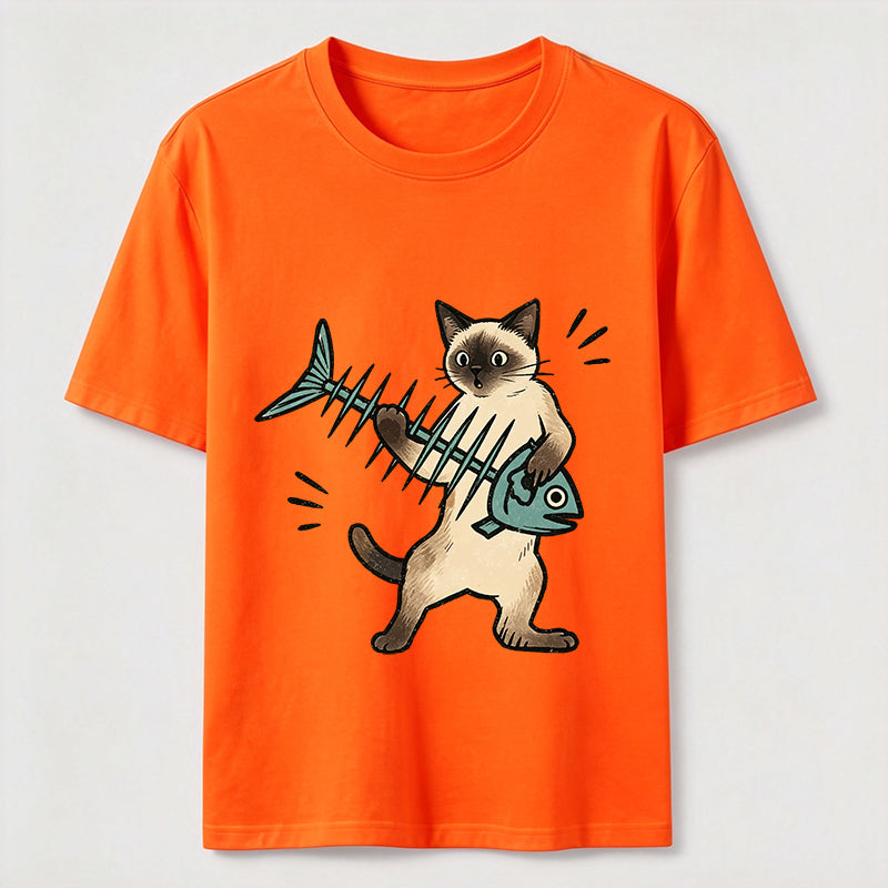 A Siamese Cat Playing The Guitar Classic T-Shirt