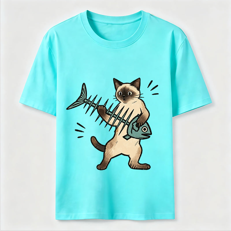 A Siamese Cat Playing The Guitar Classic T-Shirt
