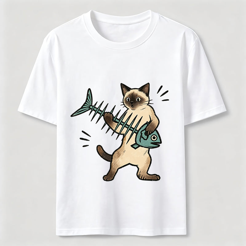 A Siamese Cat Playing The Guitar Classic T-Shirt