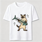 A Siamese Cat Playing The Guitar Classic T-Shirt