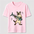 A Siamese Cat Playing The Guitar Classic T-Shirt