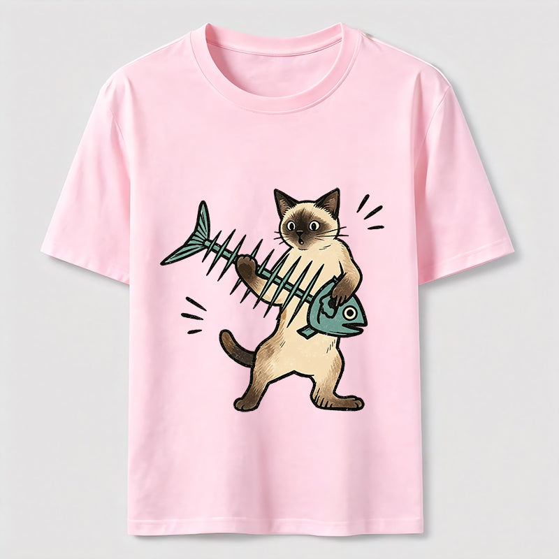 A Siamese Cat Playing The Guitar Classic T-Shirt