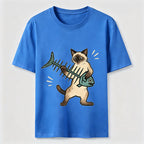 A Siamese Cat Playing The Guitar Classic T-Shirt