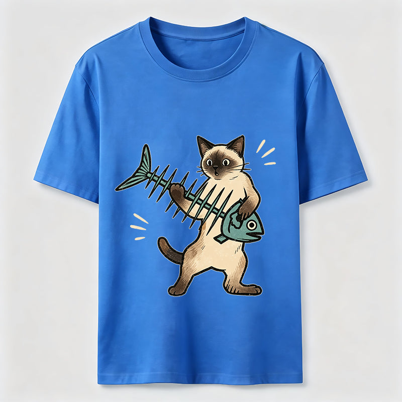 A Siamese Cat Playing The Guitar Classic T-Shirt