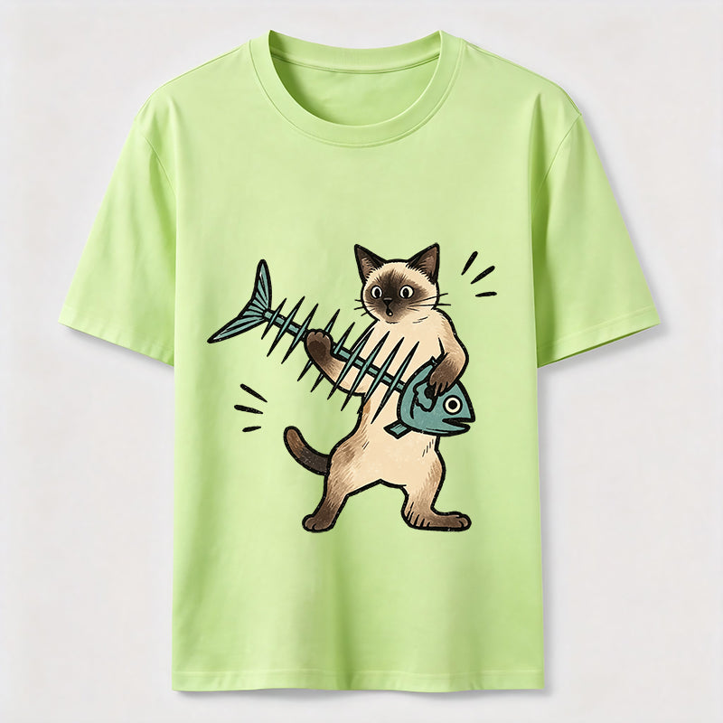 A Siamese Cat Playing The Guitar Classic T-Shirt