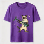 A Siamese Cat Playing The Guitar Classic T-Shirt