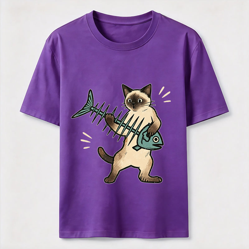 A Siamese Cat Playing The Guitar Classic T-Shirt