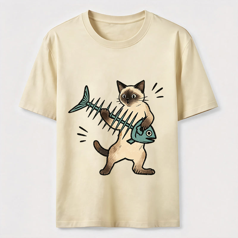A Siamese Cat Playing The Guitar Classic T-Shirt
