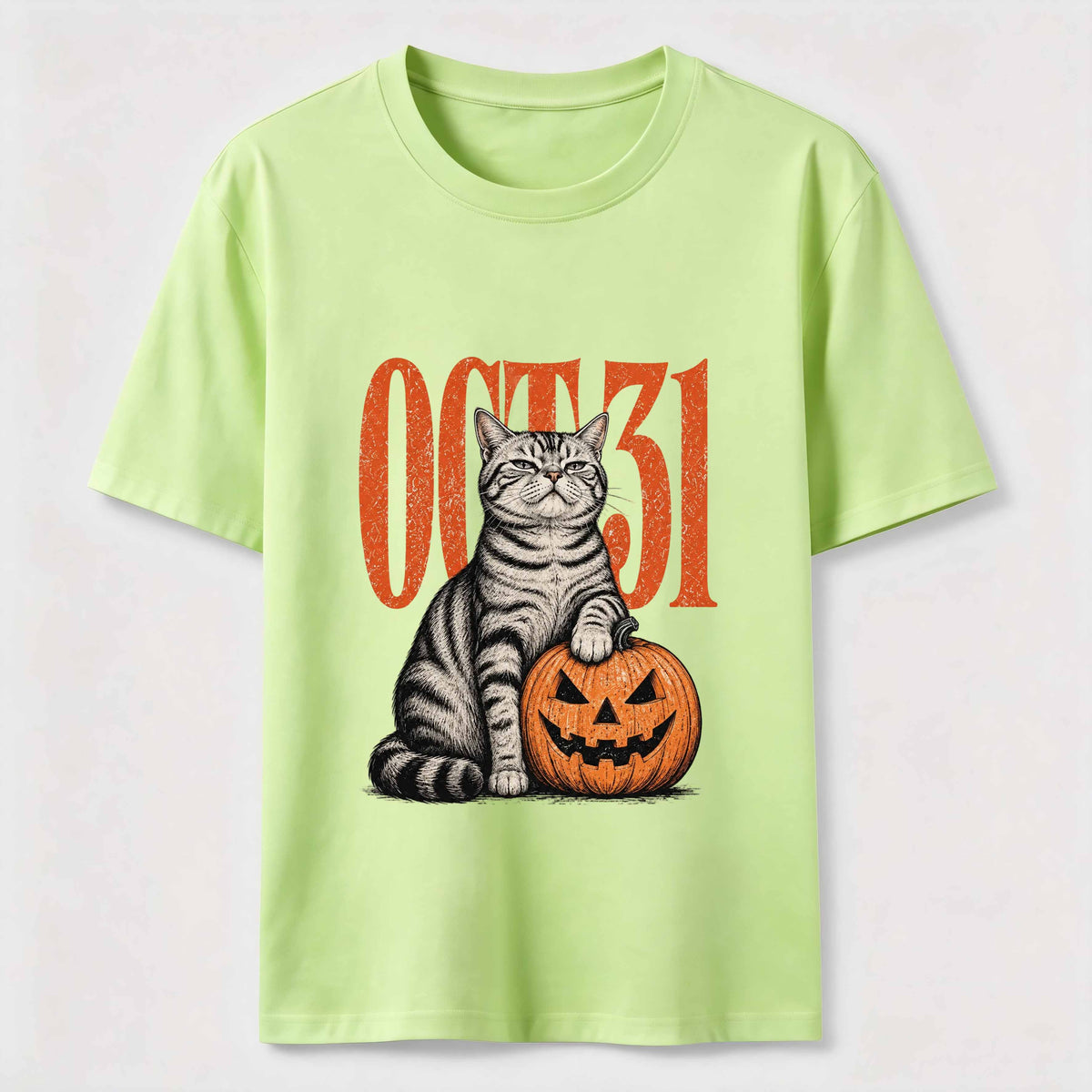 A Halloween cat stepping on a pumpkin Classic T-Shirt