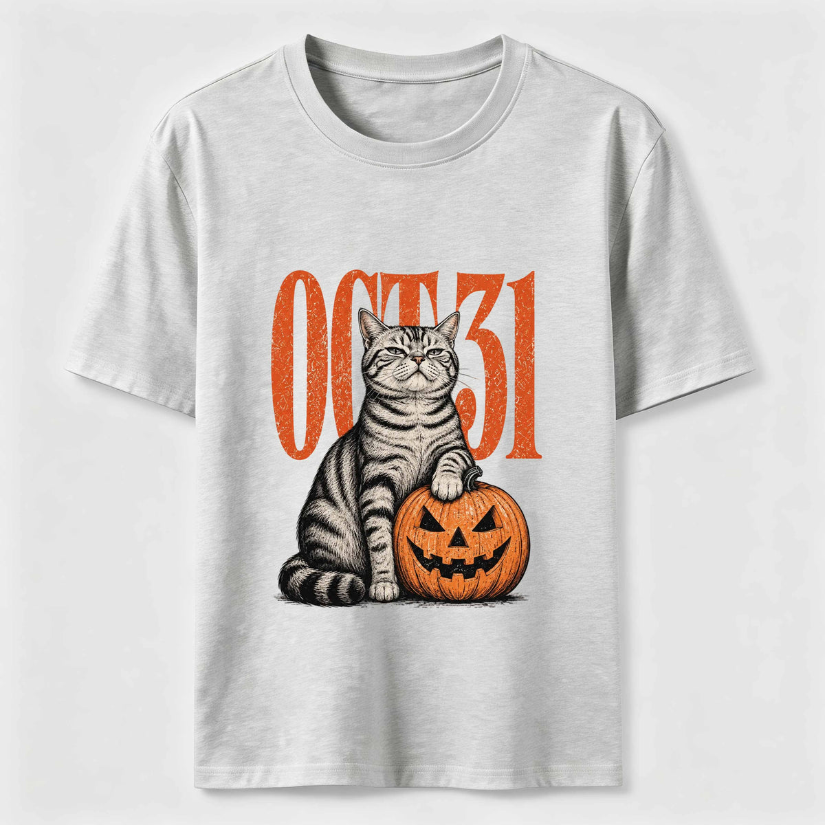 A Halloween cat stepping on a pumpkin Classic T-Shirt